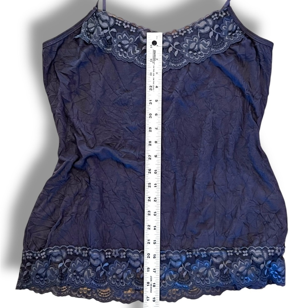 Cami Tank L Gray/Blue Lace Top Bottom ASO Elena Gilbert Fairy Goth New Y2k vtg - Picture 6 of 8